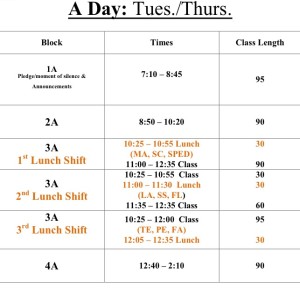 A-day Schedule